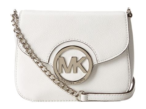 michael kors logo signature small white shoulder bag|white Michael Kors crossbody.